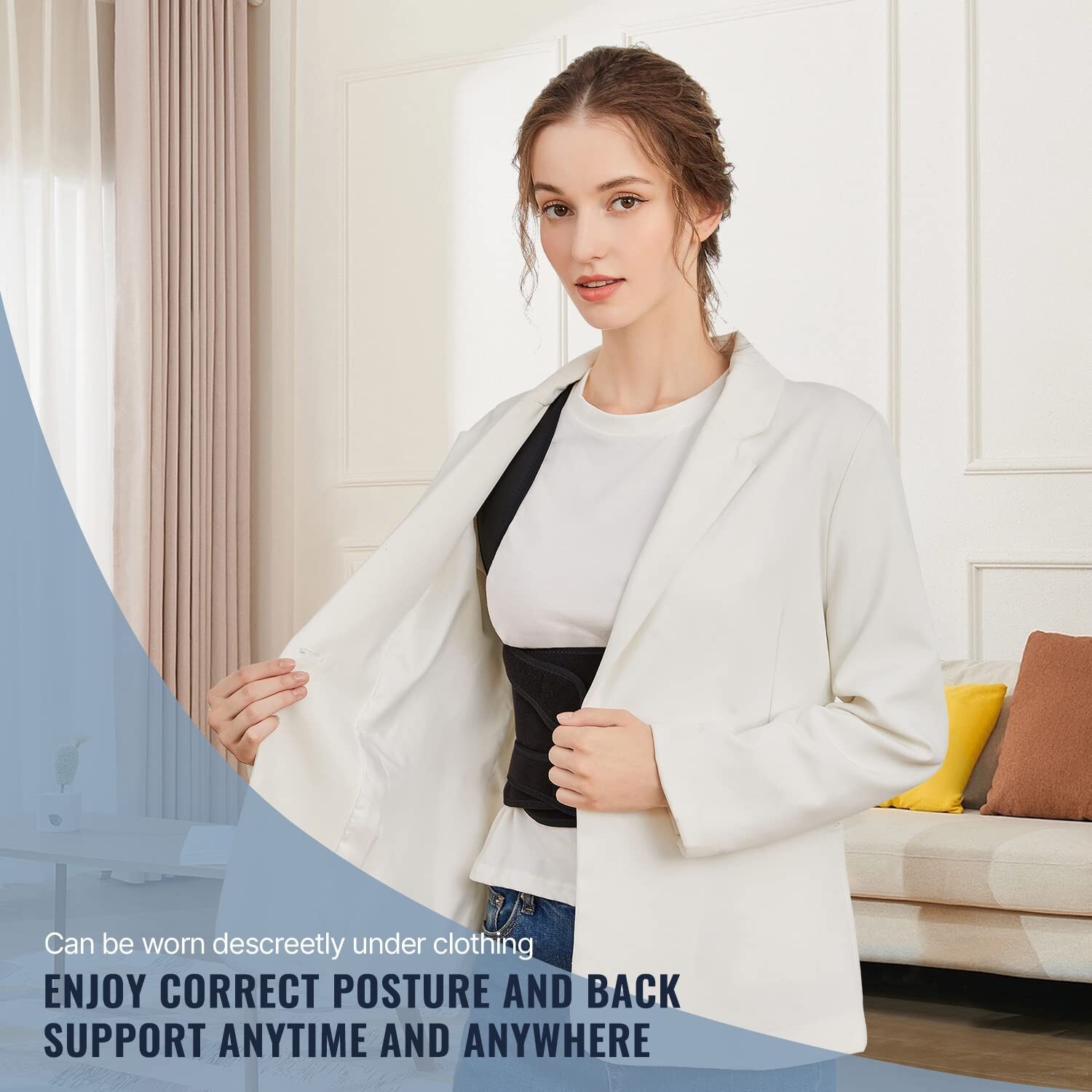 Adjustable Customizable Back Brace – Breathable Mesh – Humpback & Correction