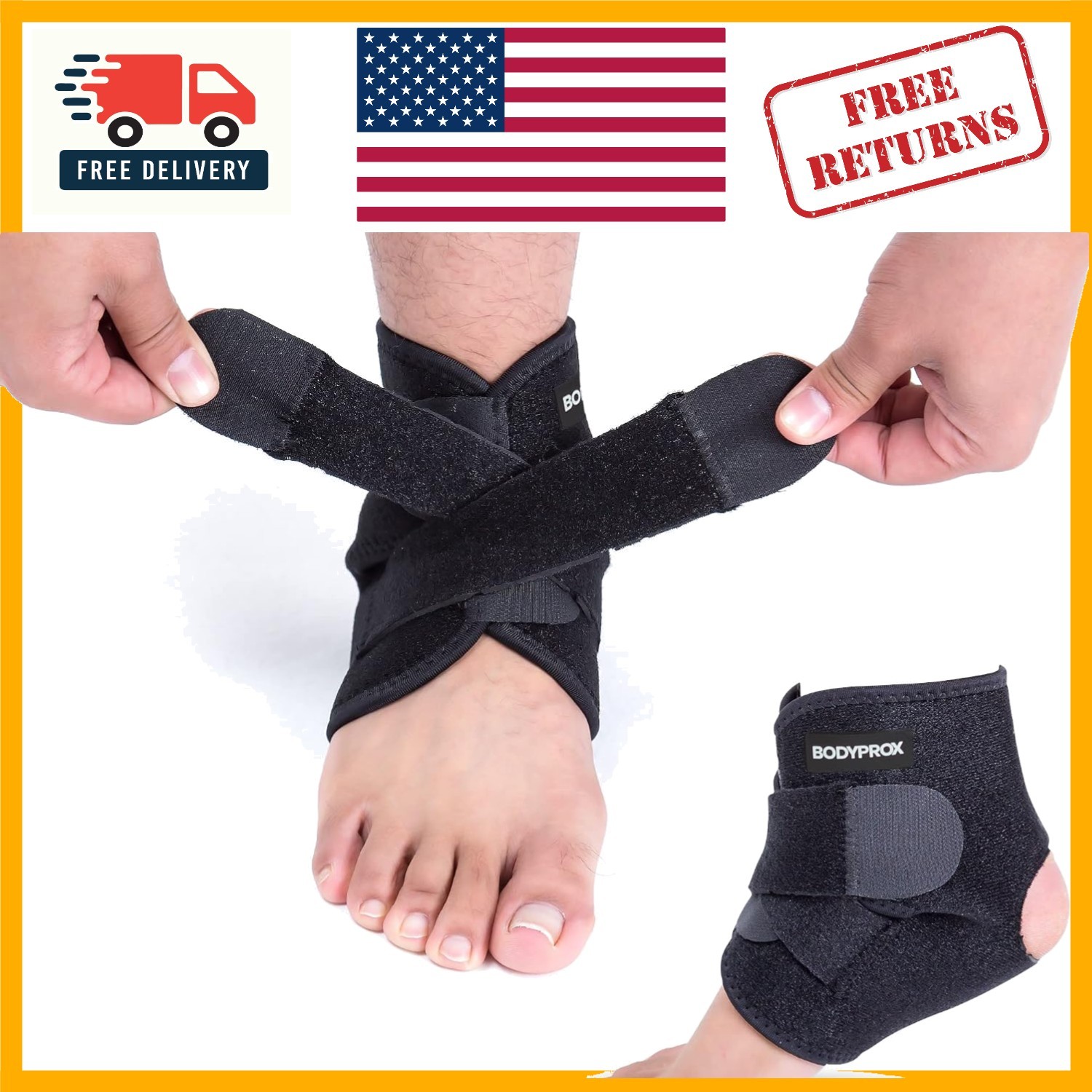 Durable Breathable Ankle Support Wrap with Compression for Sports | Hand Wash