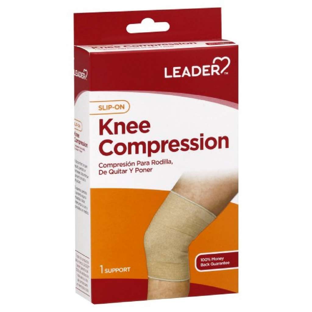 Leader Slip On Knee Compression Beige, Extra Large