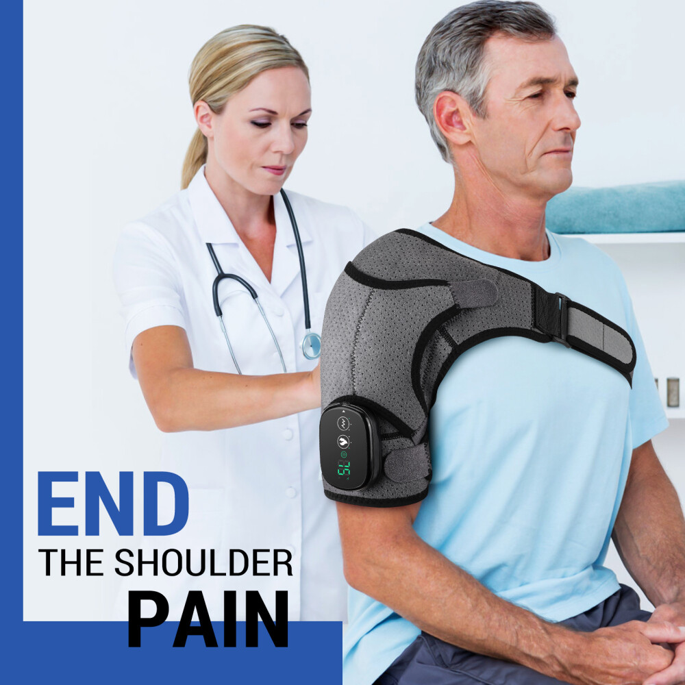 Heated Shoulder Brace Massage Rotator Cuff Support Compression Wrap Rechargeable