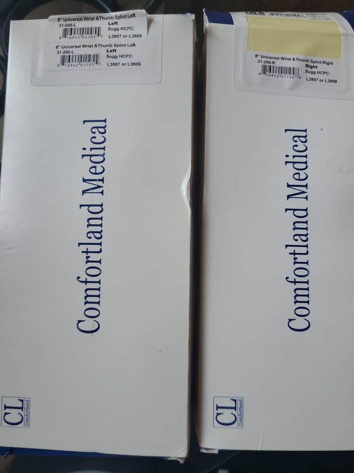 COMFORTLAND 8” UNIVERSAL WRIST AND THUMB SPLINT 31-200 RIGHT & LEFT