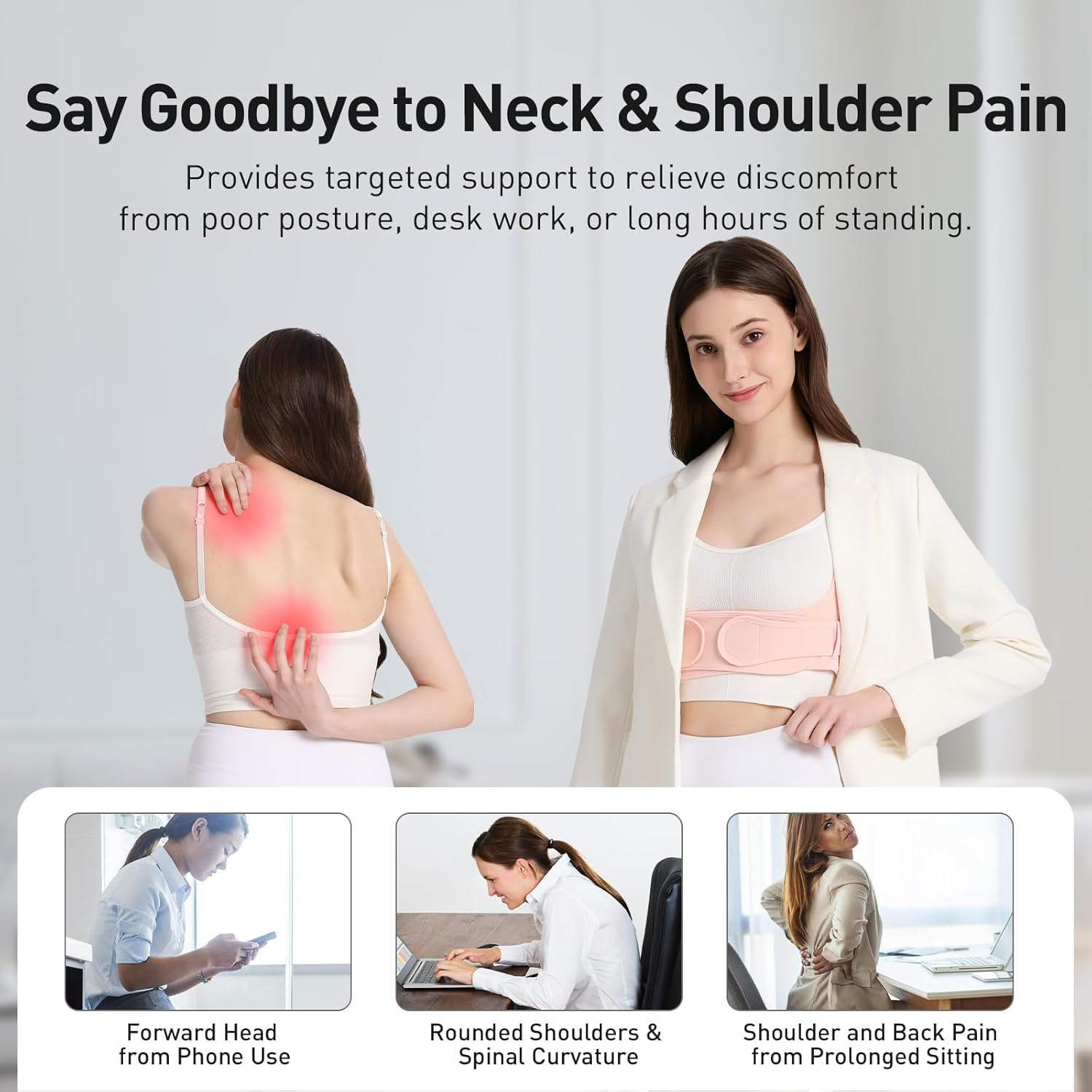 Back Brace Posture Corrector for Women Shoulder Straightener for Upper and Lower