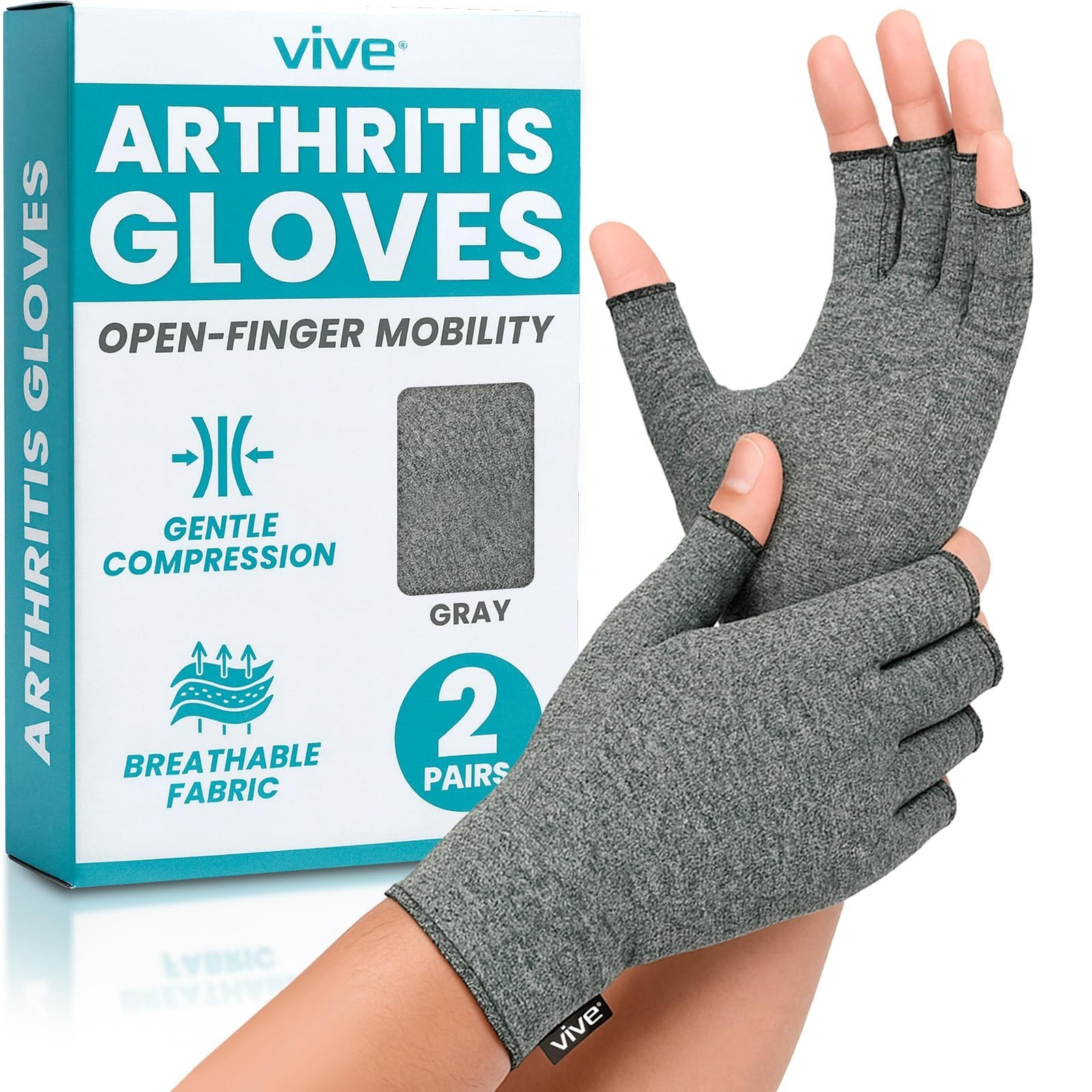 Compression Arthritis Gloves for Men & Women – Pain Relief, Open Finger Design,