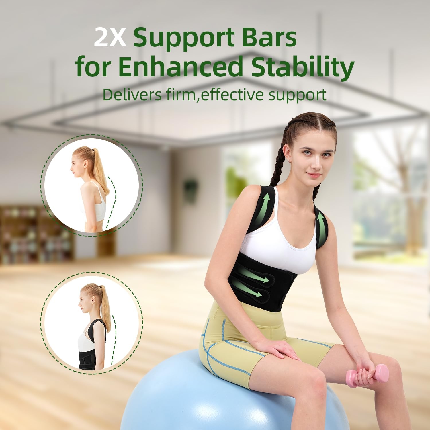 Posture Corrector for Women and Men Upper Pain Relief, Black, XXXL