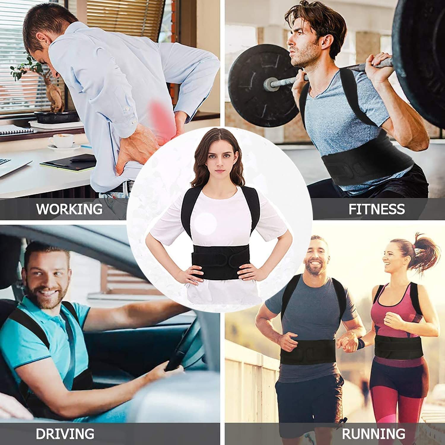 WONFAST Back Brace Posture Corrector, Adjustable New 5X-Large/54-58″