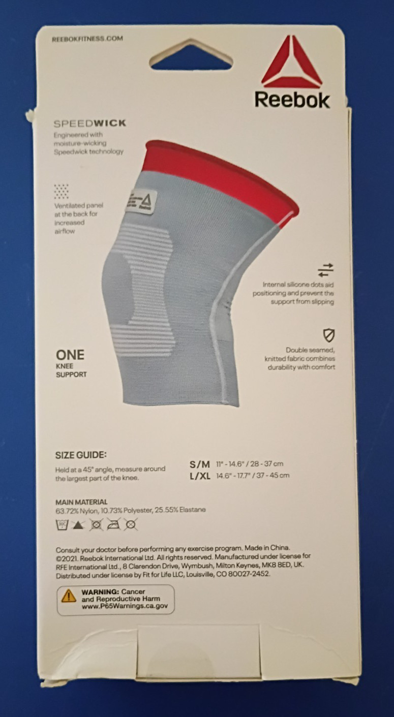 KNEE BRACE ~ REEBOK KNEE SUPPORT SPEEDWICK – LARGE-XLARGE – NEW ITEM IN BOX