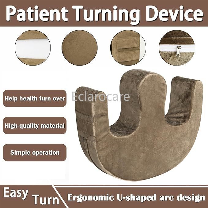 1x Bedridden Patient Turning Device with Fixing Strap Elderly Assistance Product