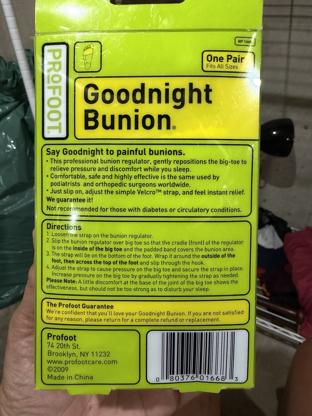 ProFoot Goodnight Bunion 1 Pair Adjusts For A Custom Fit – Brand New