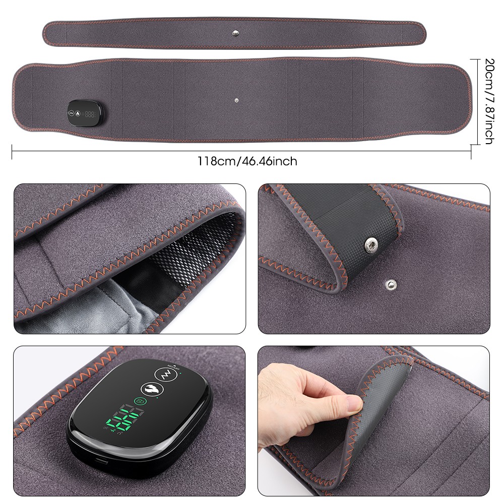 Electric Red Light Therapy Heated Back Massager Waist Brace Lumbar Support Belt