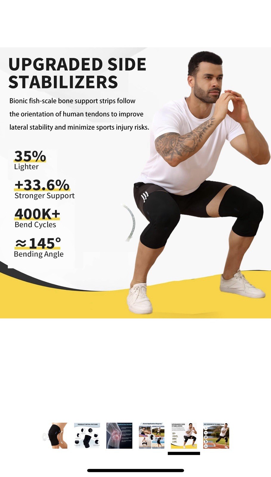 Knee Brace for Men Women, Professional Knee Compression Sleeve (Black,Size:L)1p