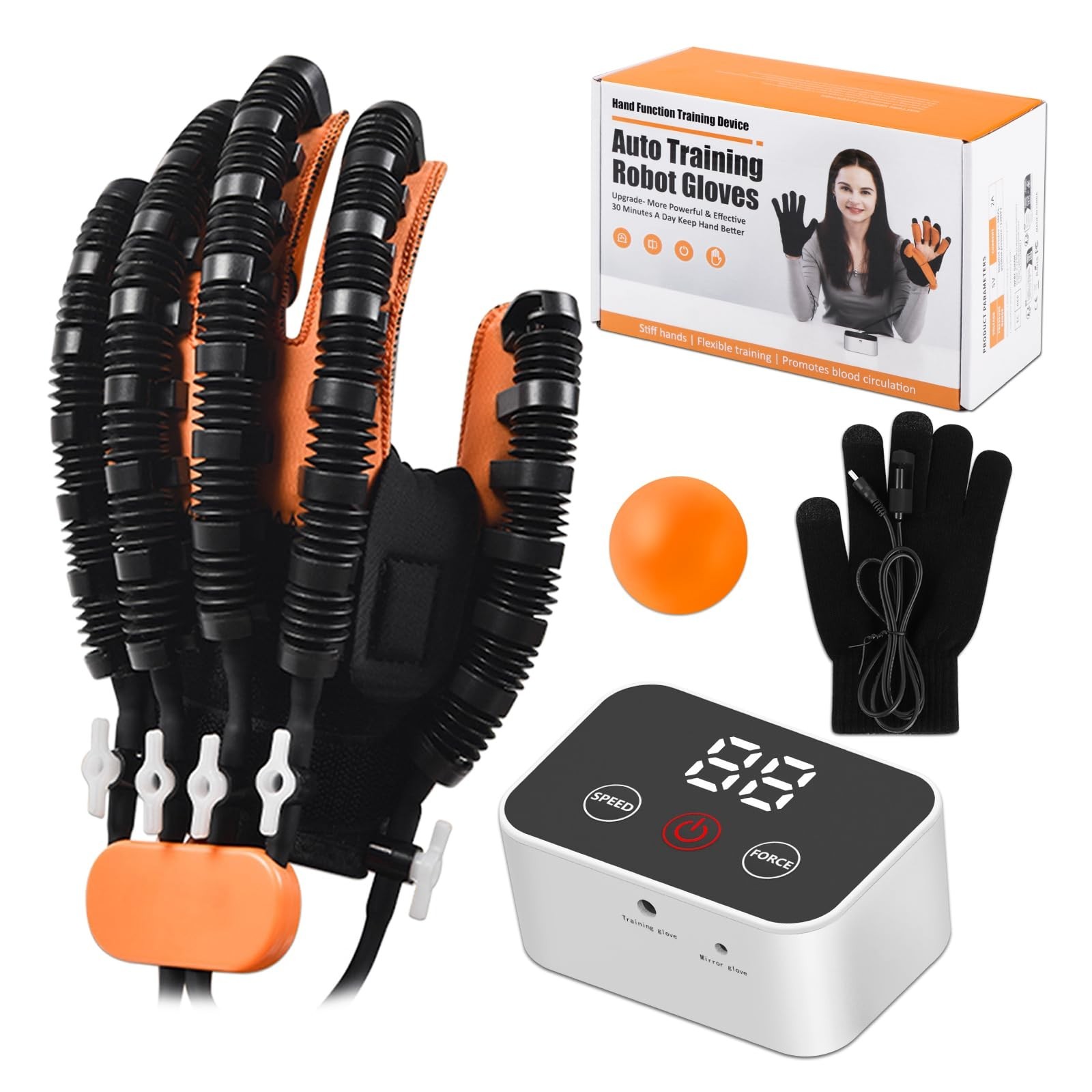 Portable Hand Therapy Gloves for Stroke Recovery, Arthritis & Cerebral Palsy – L