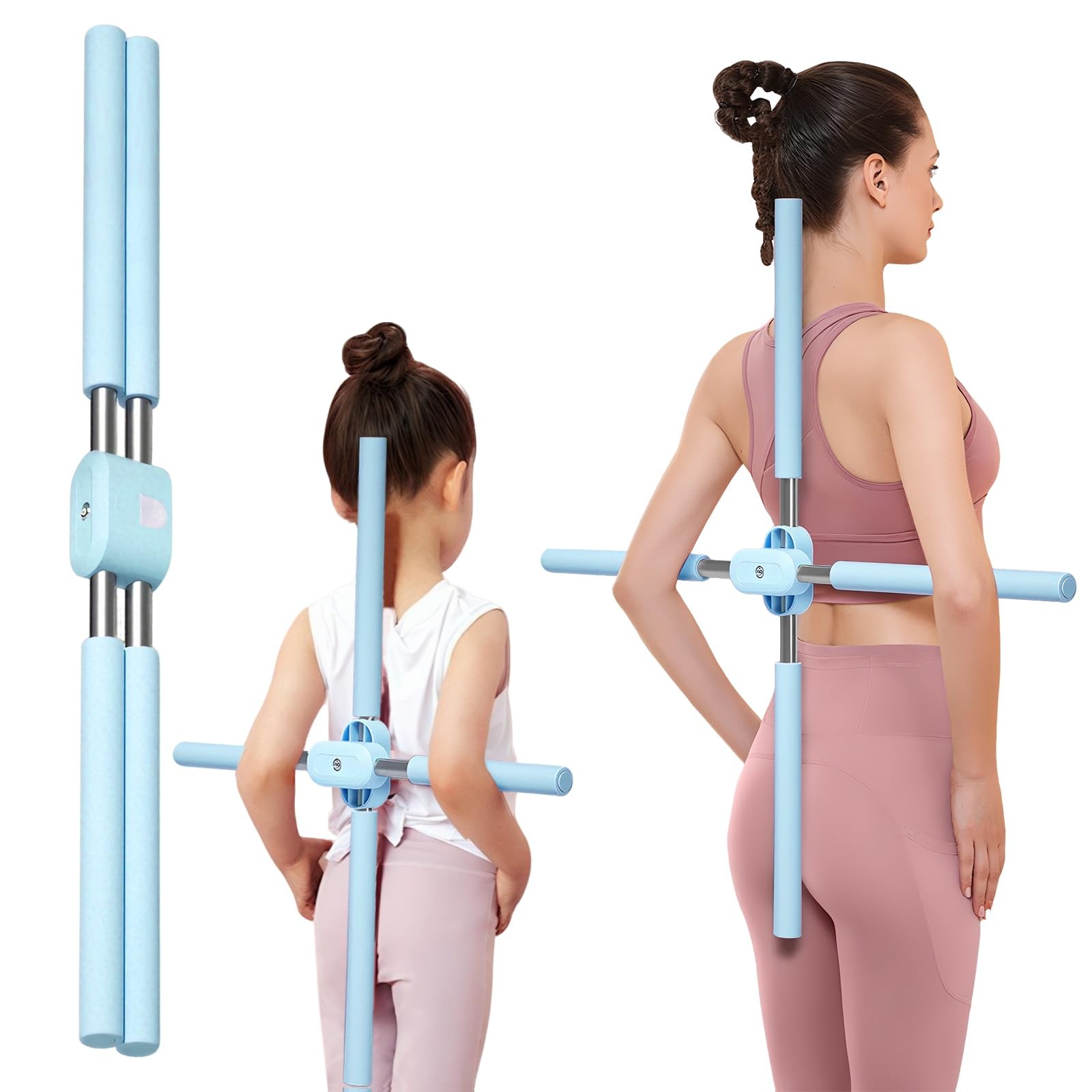 Yoga Stick, Back Cross Orthosis for Adult And Child, Foam 21.6-35.4, Blue