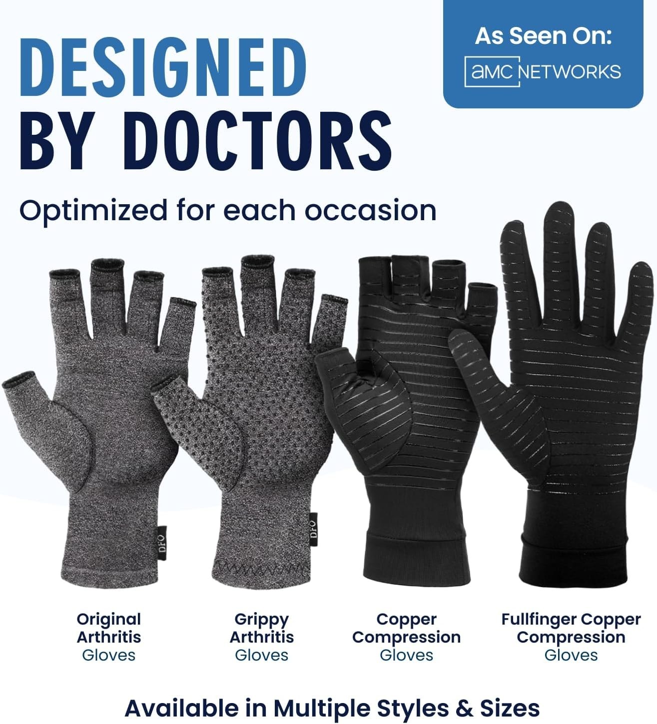 Dr. Frederick’s Original Copper Compression Arthritis Gloves, Fingerless, Small