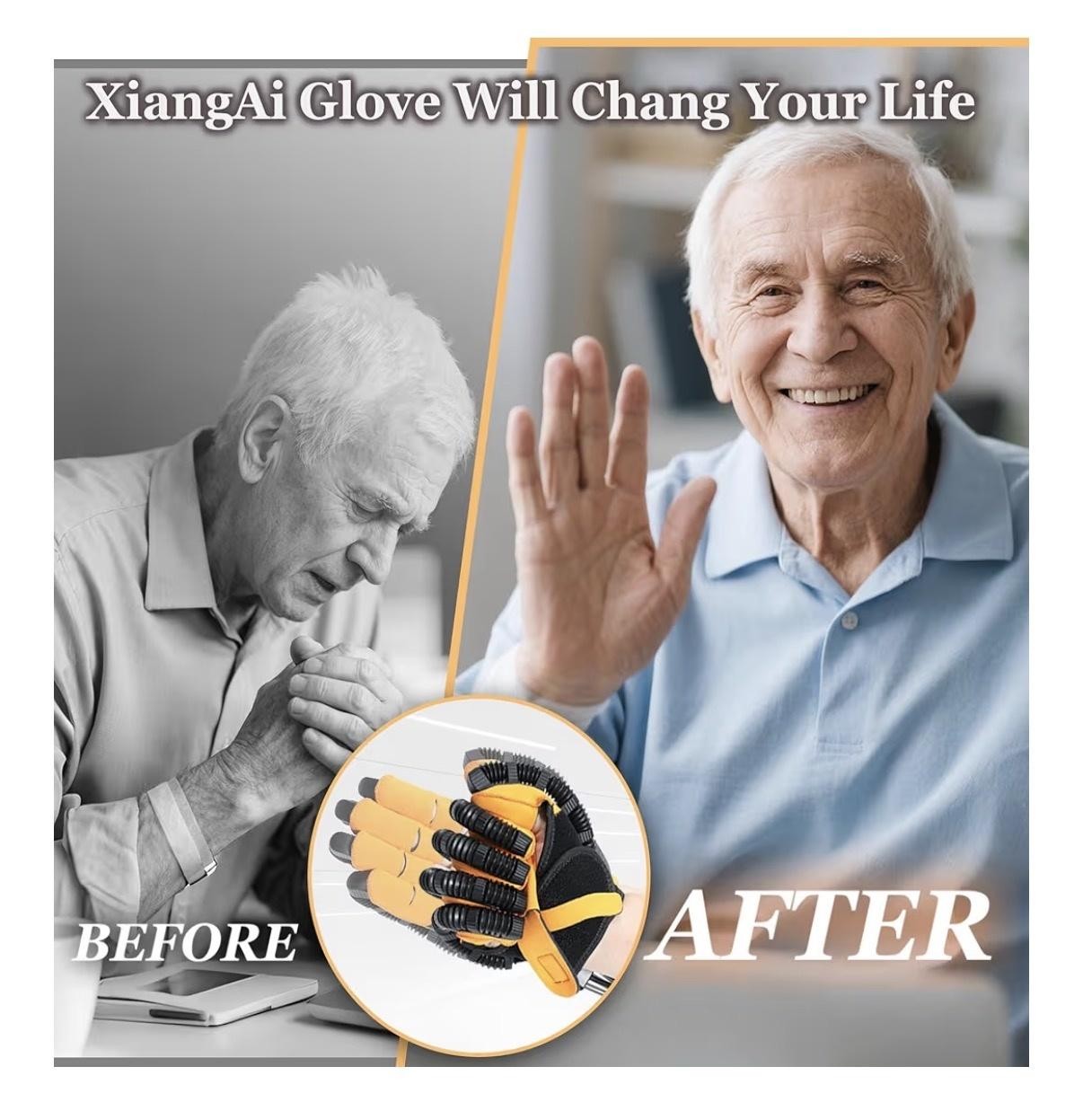XiangAi Rehab Robot Glove Orthosis Black Hand Large Arthritis Stroke Aid