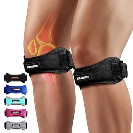 CAMBIVO Knee Support Straps – 2 Pack for Pain Relief in Sports & Daily Use