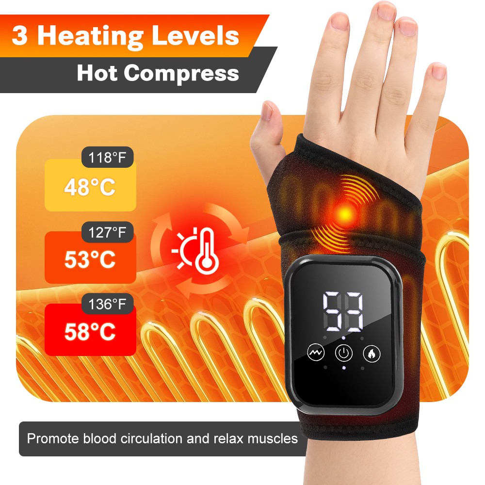 3 Vibration Modes Electric Wrist Massager Carpal Tunnel Arthritis Pain Relief US