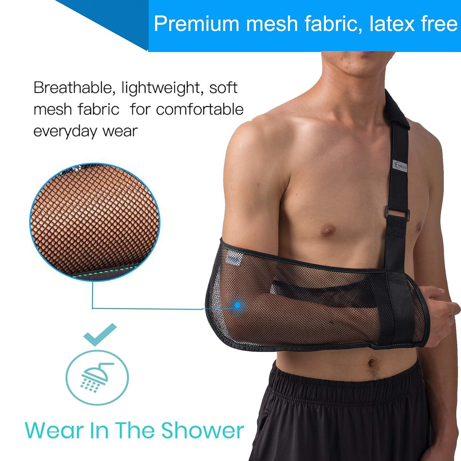 Mesh Medical Adjustable Shoulder Sling for Shower Injury Support Immobilizer