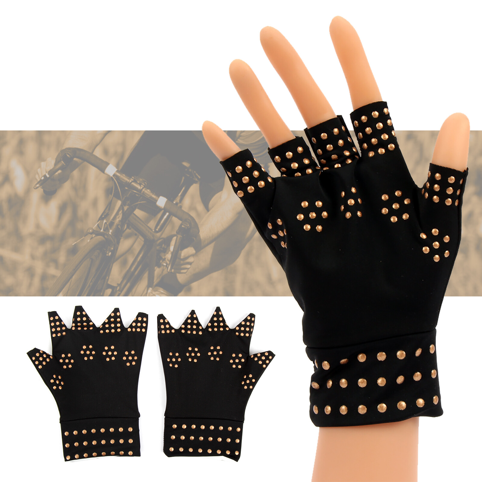 Copper Gloves CompressionMedical Arthritis Pain Relief Hand Support Brace Pairs