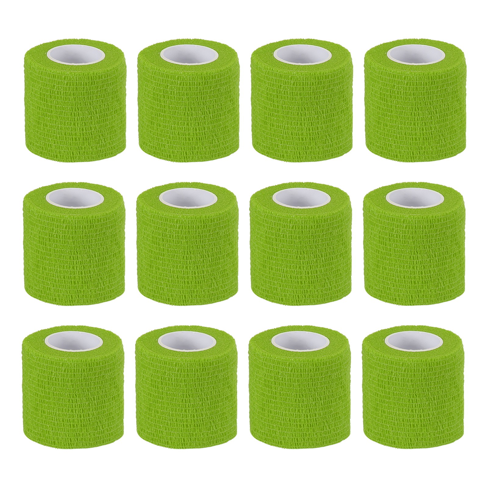 2″ x 177″ 12 Pcs Self Adhesive Bandage Wrap Elastic Self Tape Light Green