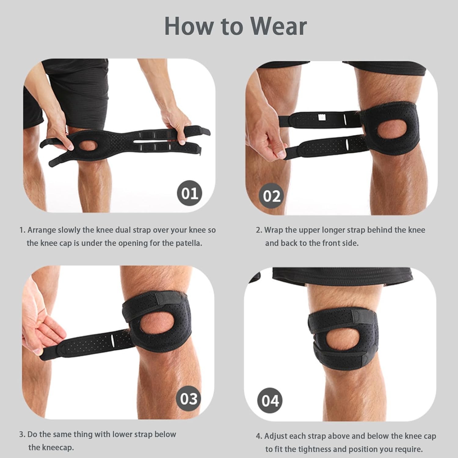 Knee Brace Support Neoprene Patella Stabilizing Compression Straps Adjustable US