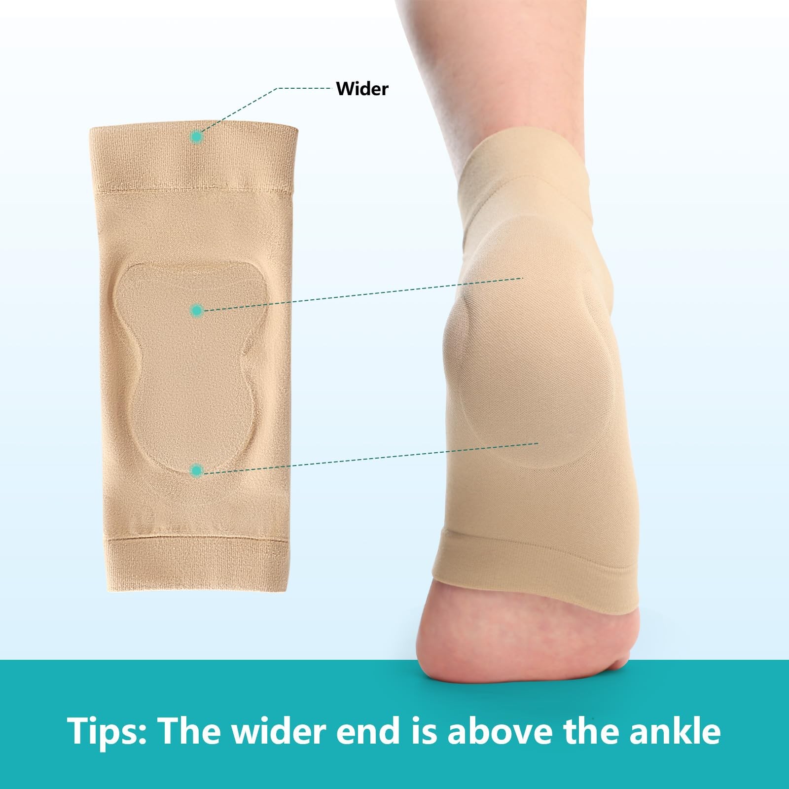 Achilles Tendon Heel Protector Compression Padded Sleeve Socks Premium Gel He…