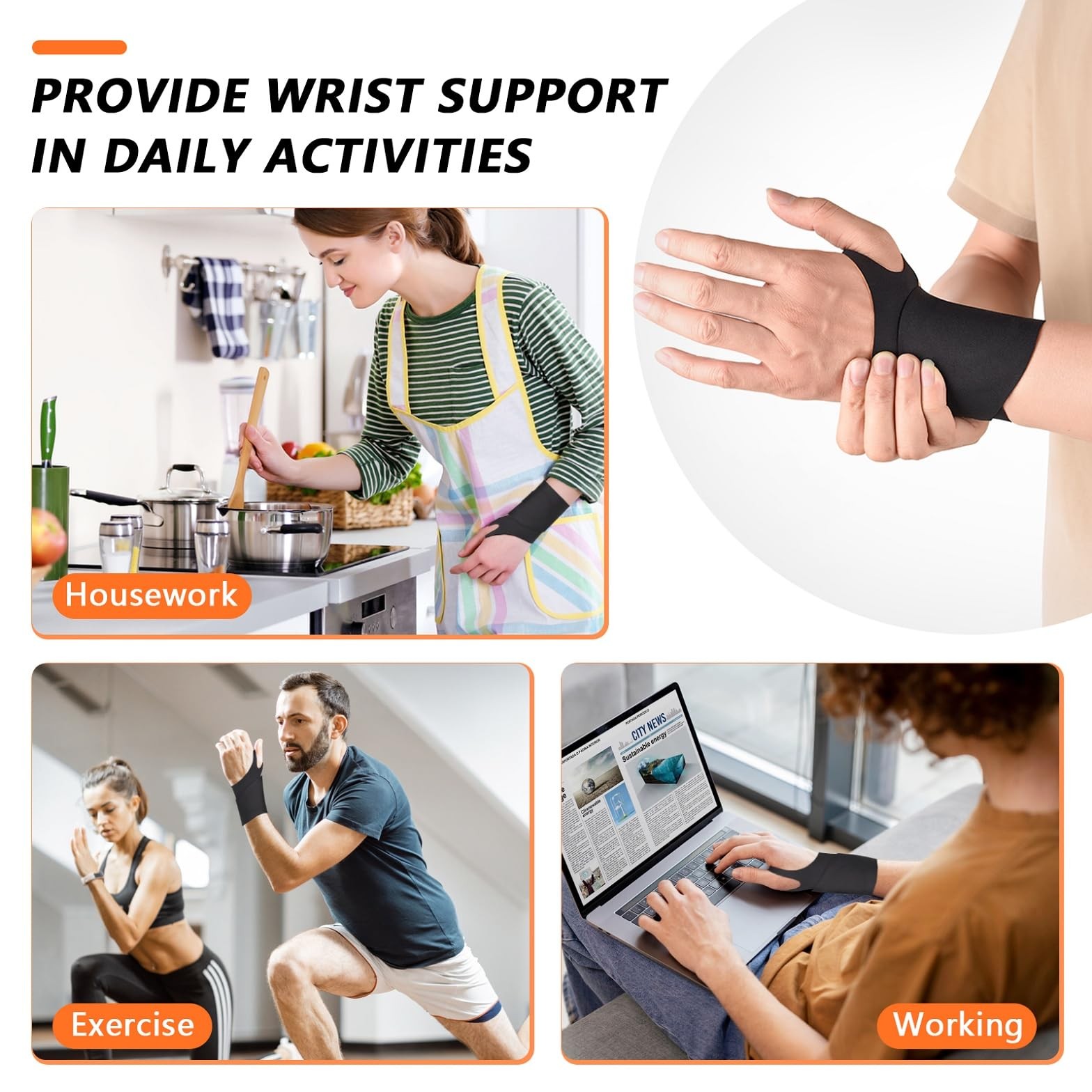 Ulnar Wrist Brace for Right and Left Hand, Ultra-Thin Elastic Wrist Wrap Comp…