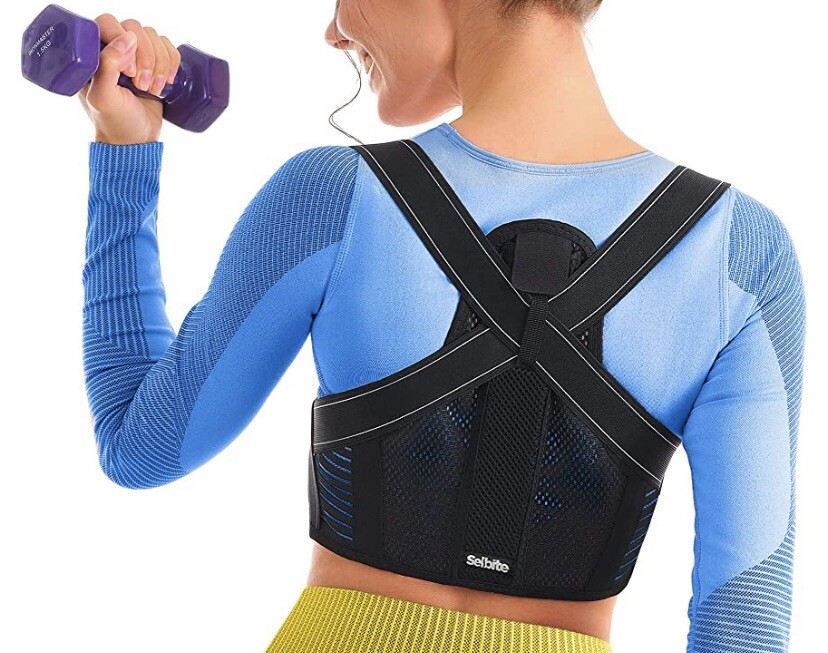 Selbrite Back Brace Posture Corrector Sz M Open Box