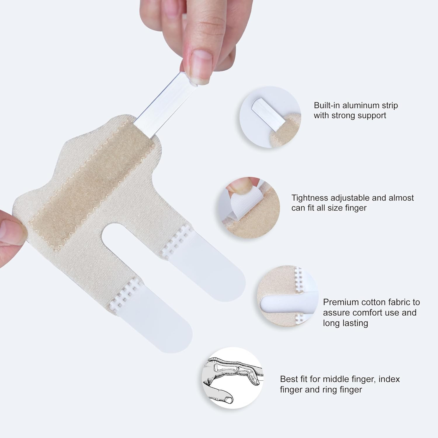 Oval Finger Splint 8 pcs and Trigger Splints 2 4,5,6,7,8,9,10,11
