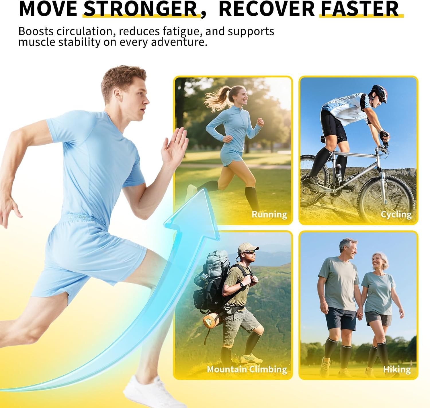Large-X-Large Footless Compression Sleeves: Ultimate Support for Shin Splints