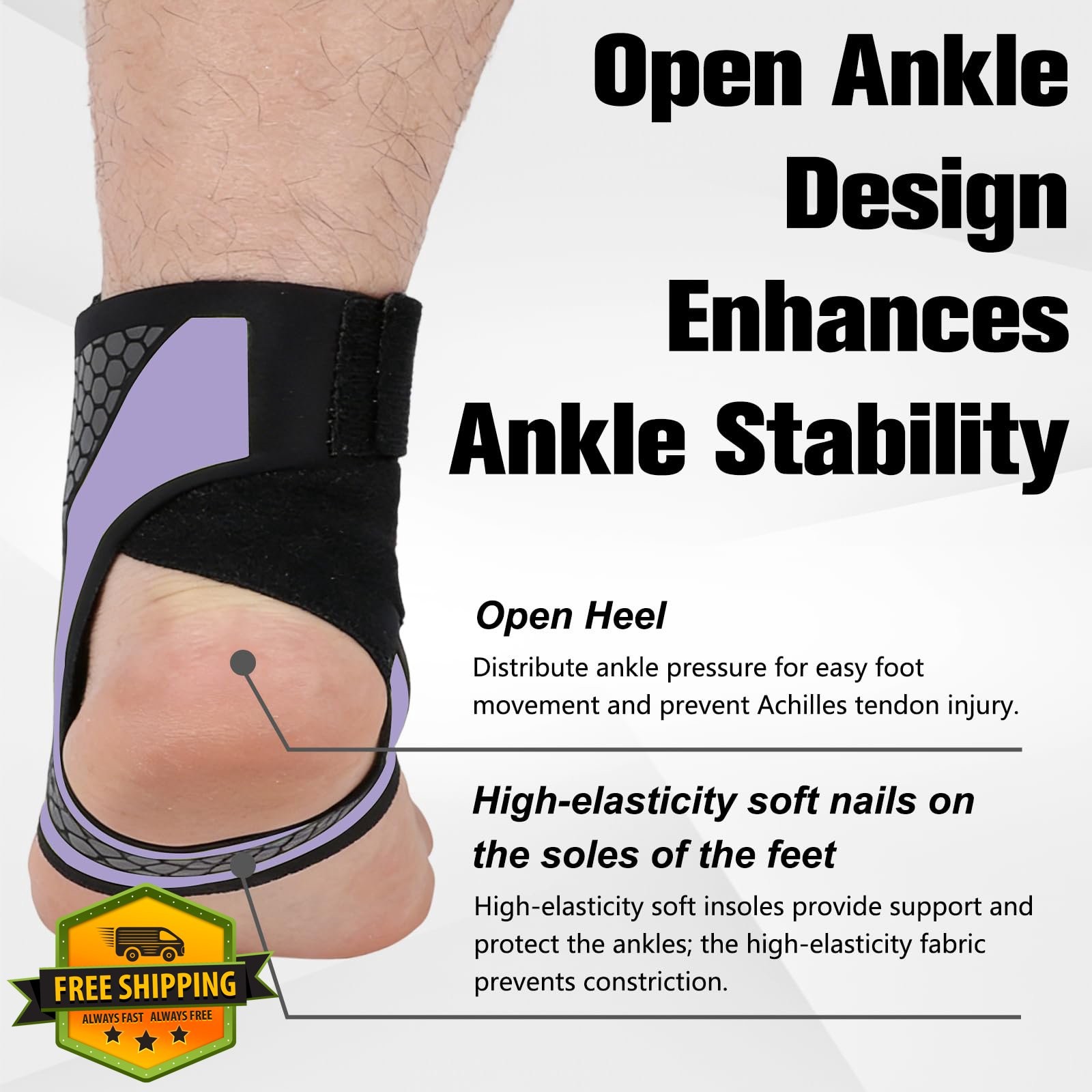 2 Pack Ankle Brace Lace Up Stabilizer Gray Men Women Support