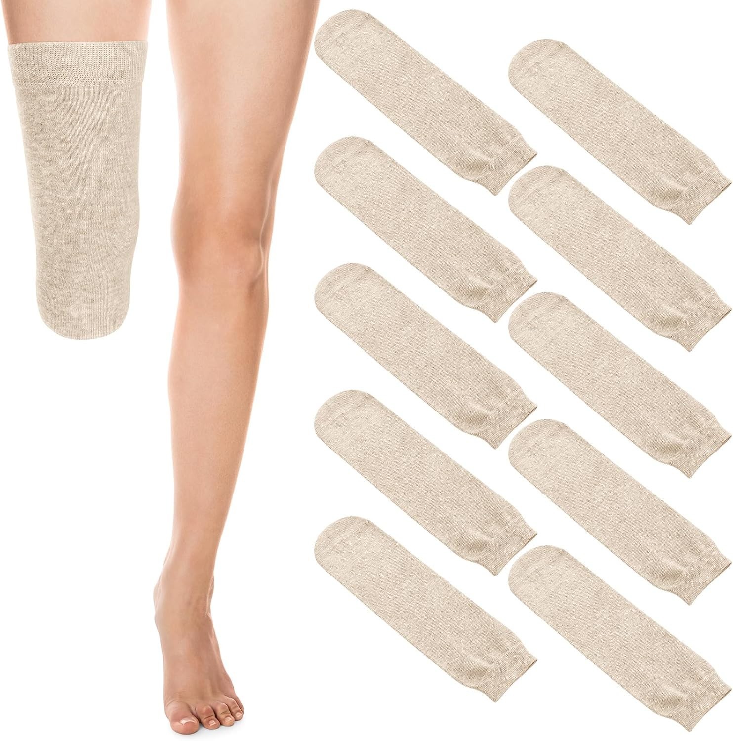 Nude Color Prosthetic Limb Socks – 10 Comfortable Amputee Tube Socks