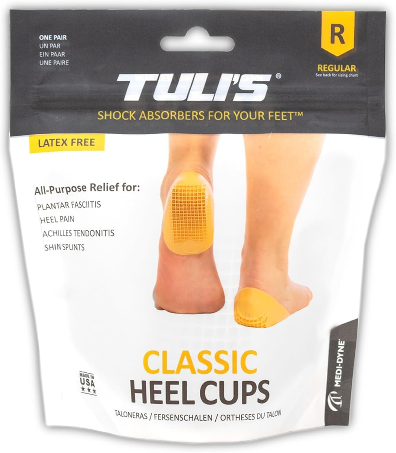 Classic Heel Cups, Cushion Insert for Plantar Fasciitis, Shock Absorption, an…