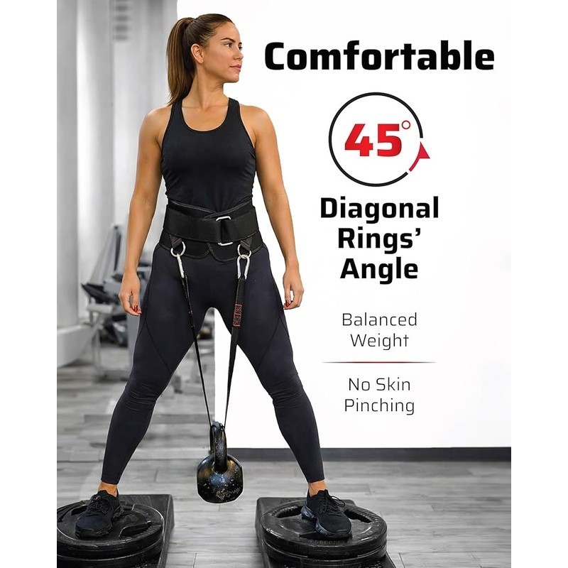 Lumbar Support Belt Weightlifting Adjustable Waist Strap Rings Dips Pull-Ups New