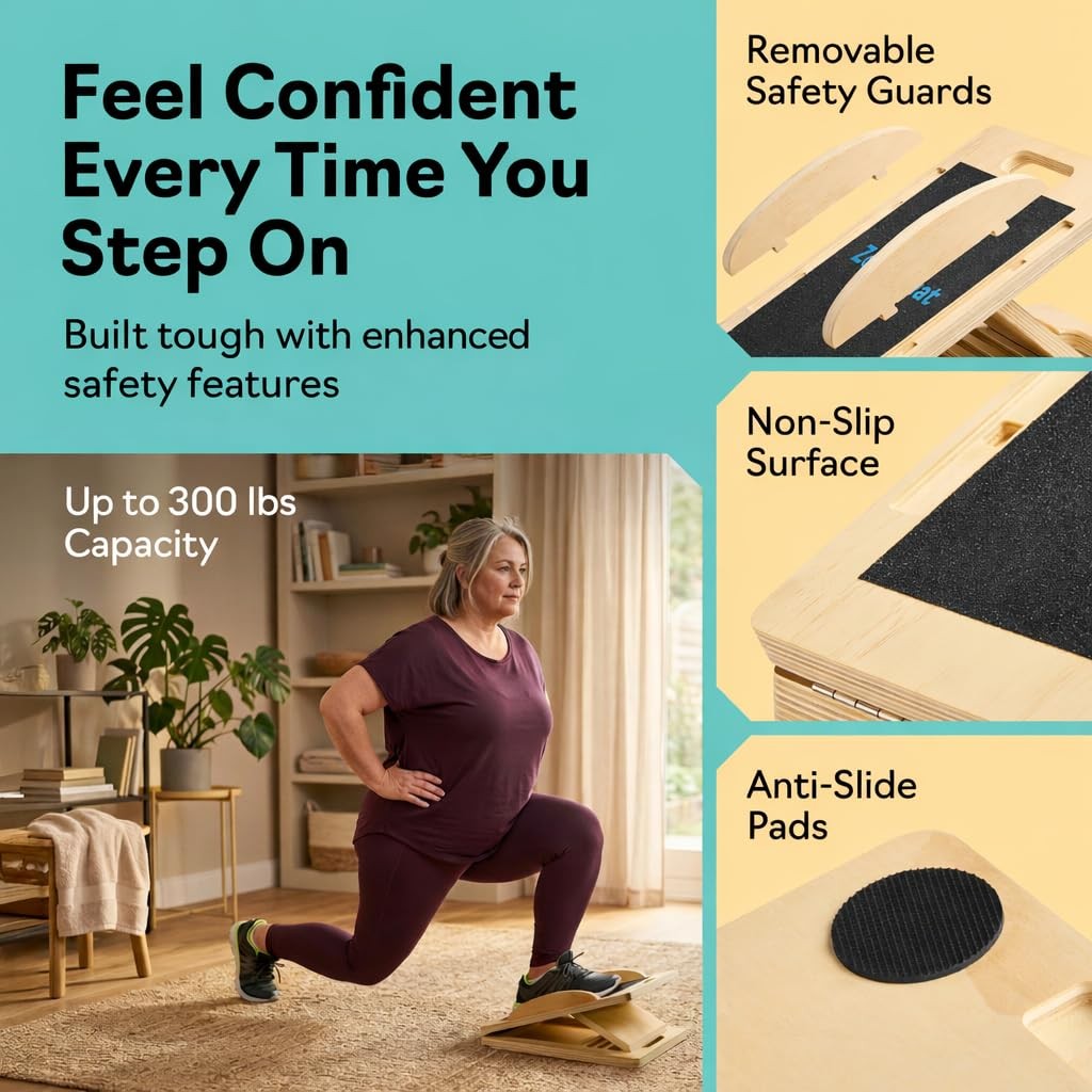 Slant Boards for Exercise – Board with 7 Incline Compact, Natural