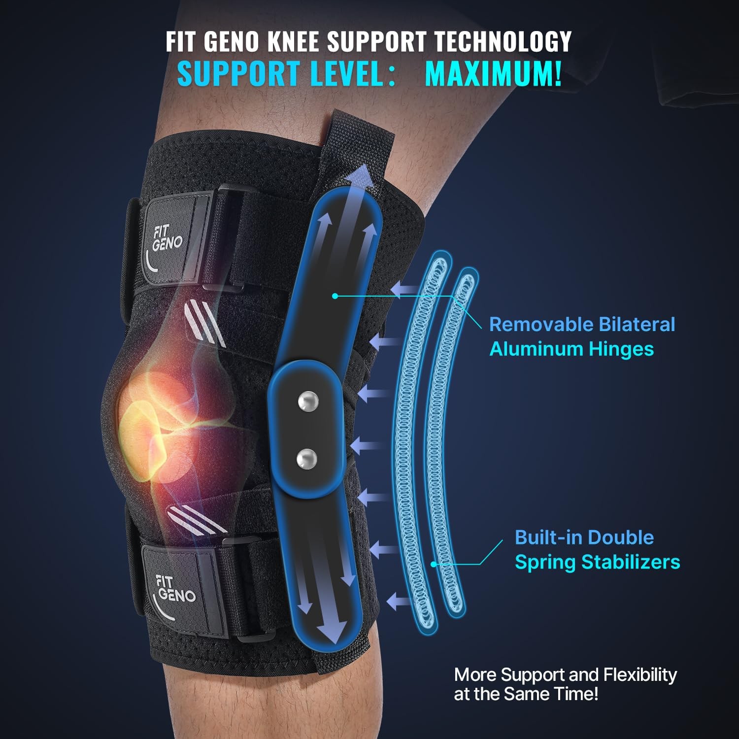 Hinged Knee Brace for Meniscus Tear: Adjustable Knee Support for Knee Pain w/…