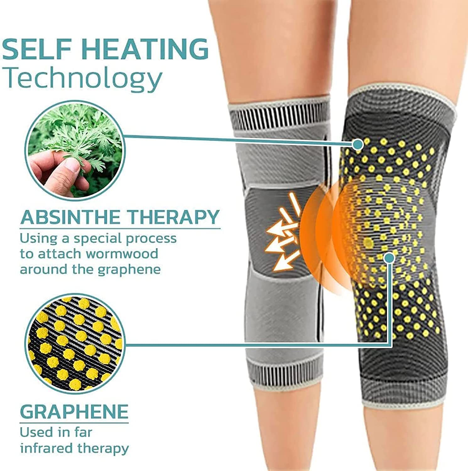 KNEECA Selfheating Knee Sleeve, Mugwort Knee Pads