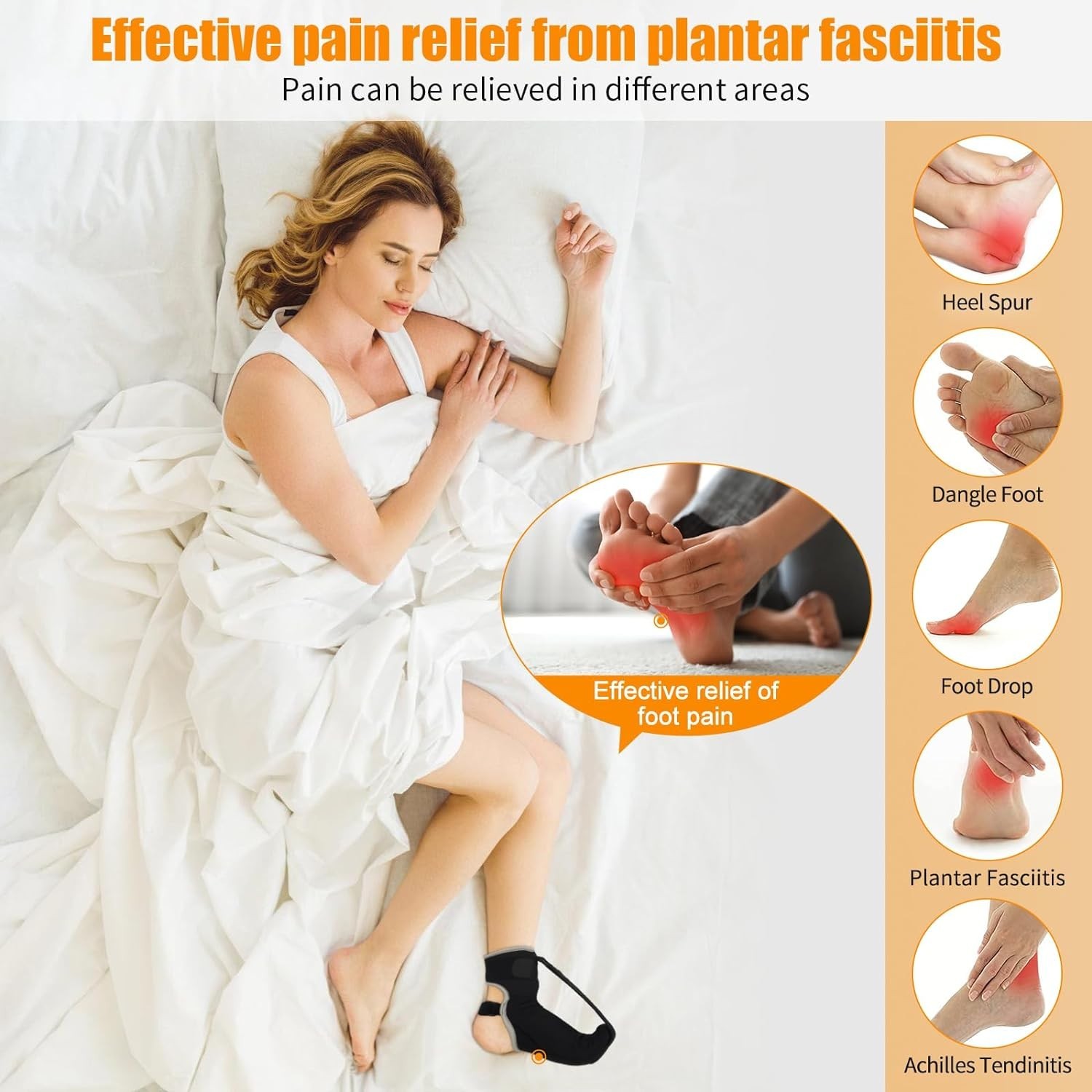 Comfortable Night Splint Sock for Plantar Fasciitis & Achilles Tendonitis Relief