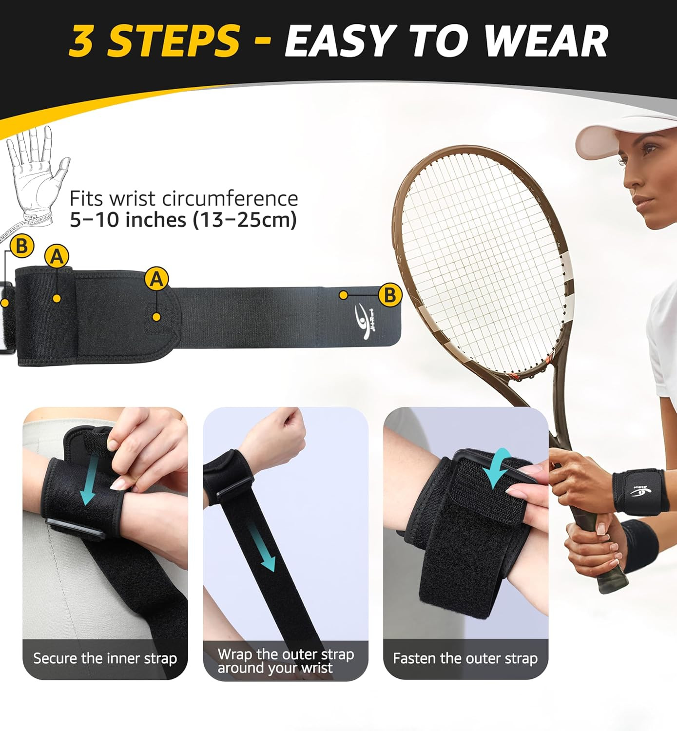 Wrist Compression Strap Wrist Brace Wrist Wraps for Fitness, Weight
