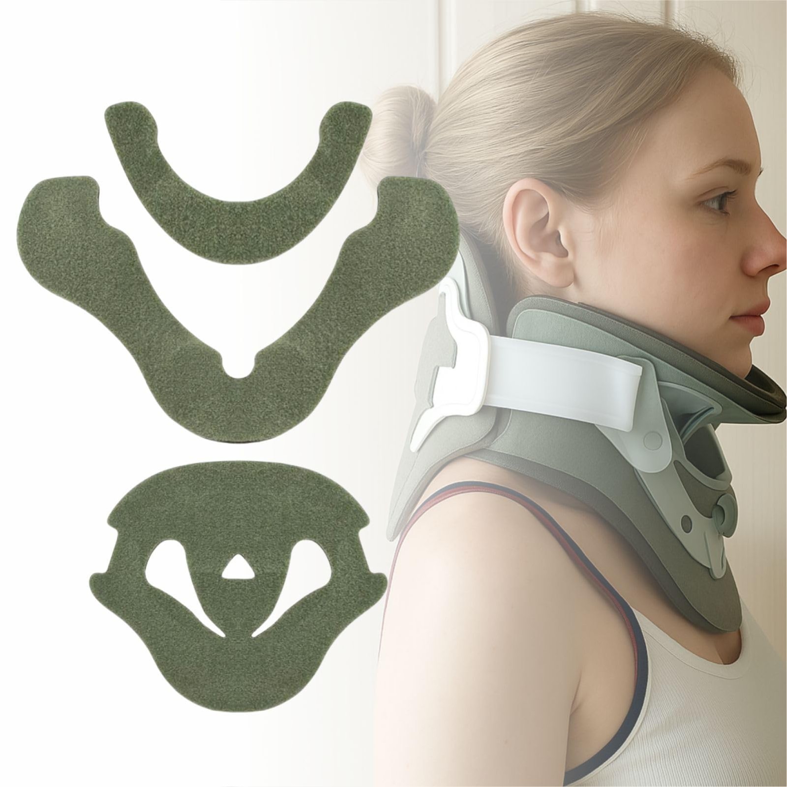 Cervical Collar Replacement Pads – Cotton Liner Inserts for Neck Brace, 1 Set