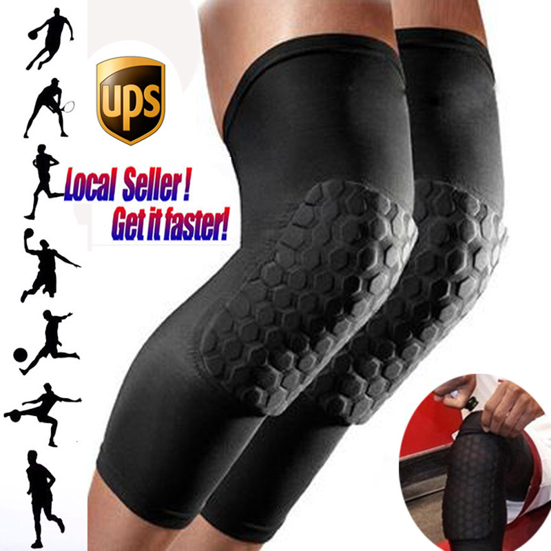 Honeycomb Knee Crashproof Antislip Basketball Leg Long Sleeve Hex Protector Gear