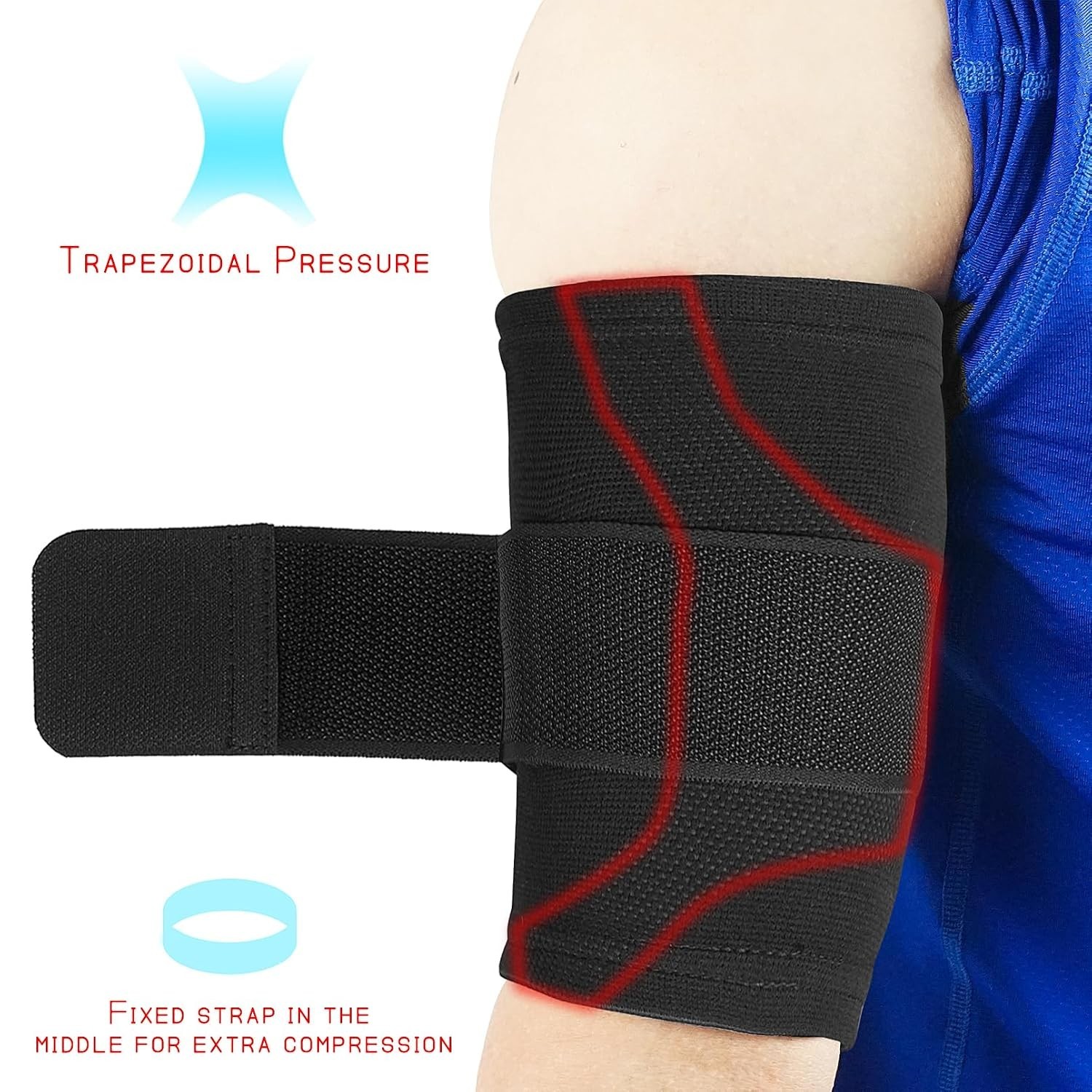 Compression Upper Arm Sleeve, Bicep Tendonitis Brace, 1 Pair