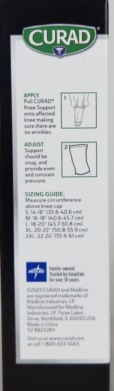 Curad Elastic Pull-Over Knee Supports Size Lg fits 18-20″ (ABOVE Knee Cap)