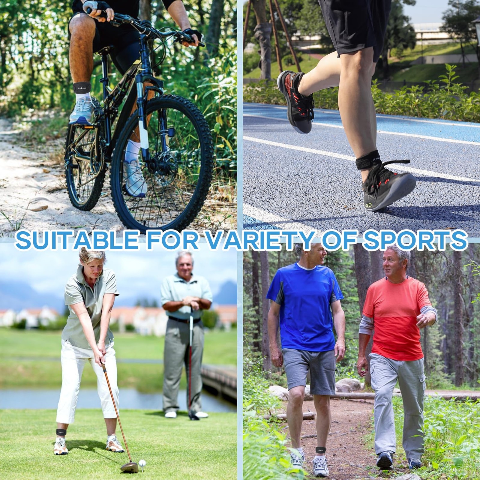 Achilles Tendonitis Brace Ankle Support Adjustable Breathable Black 1 Pack