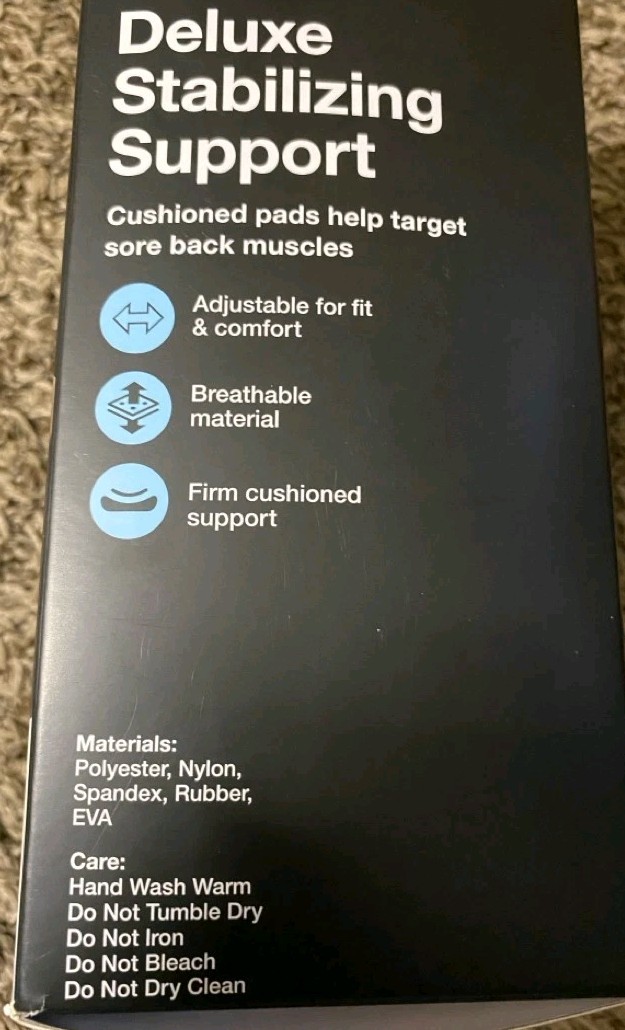 New Health Firm Support Back Deluxe Stabilizing Support