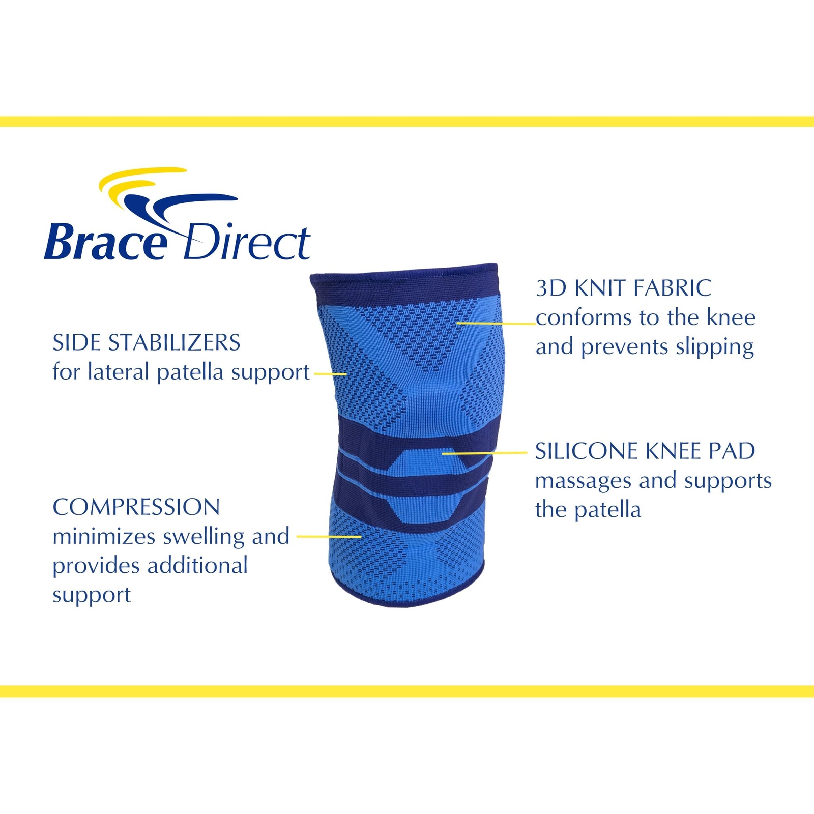 Sport Knee Brace for Knee Pain- Compression Support Sleeve with Patella Pad