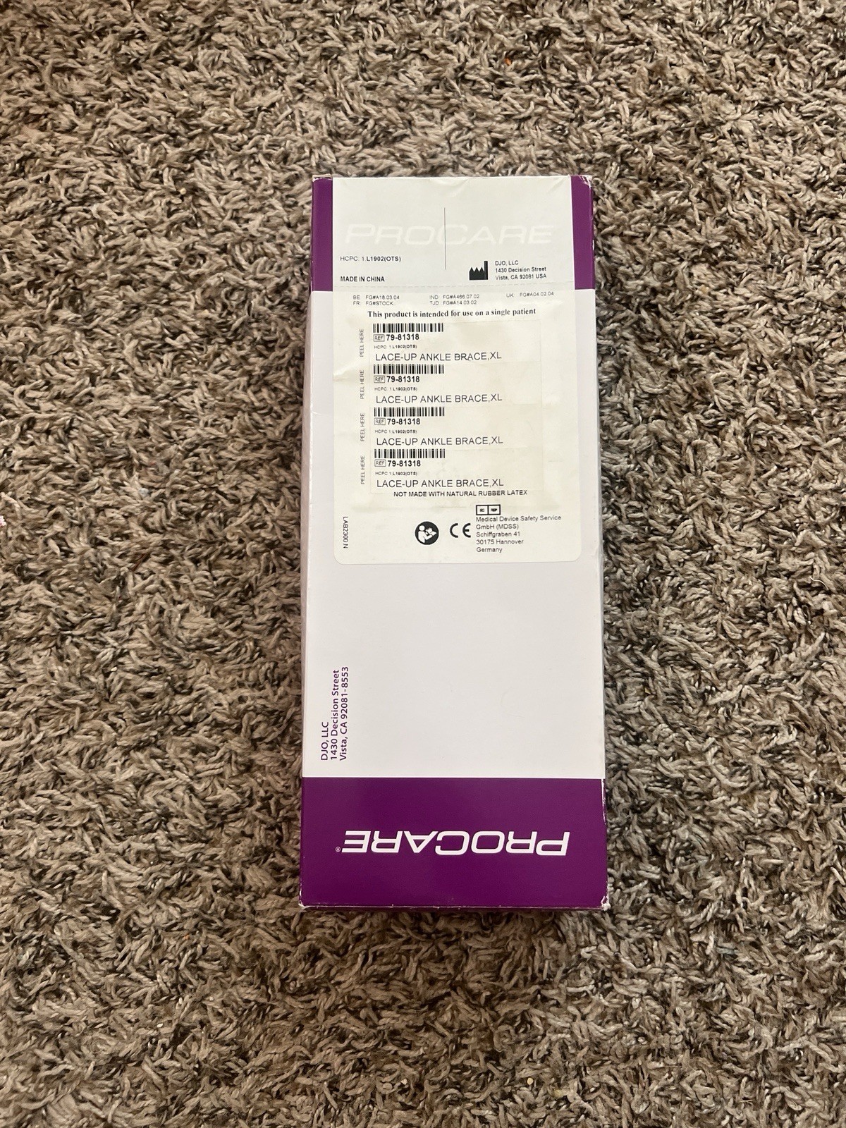 DJO Procare Lace Up Ankle Brace with Box Universal Unisex Size XL