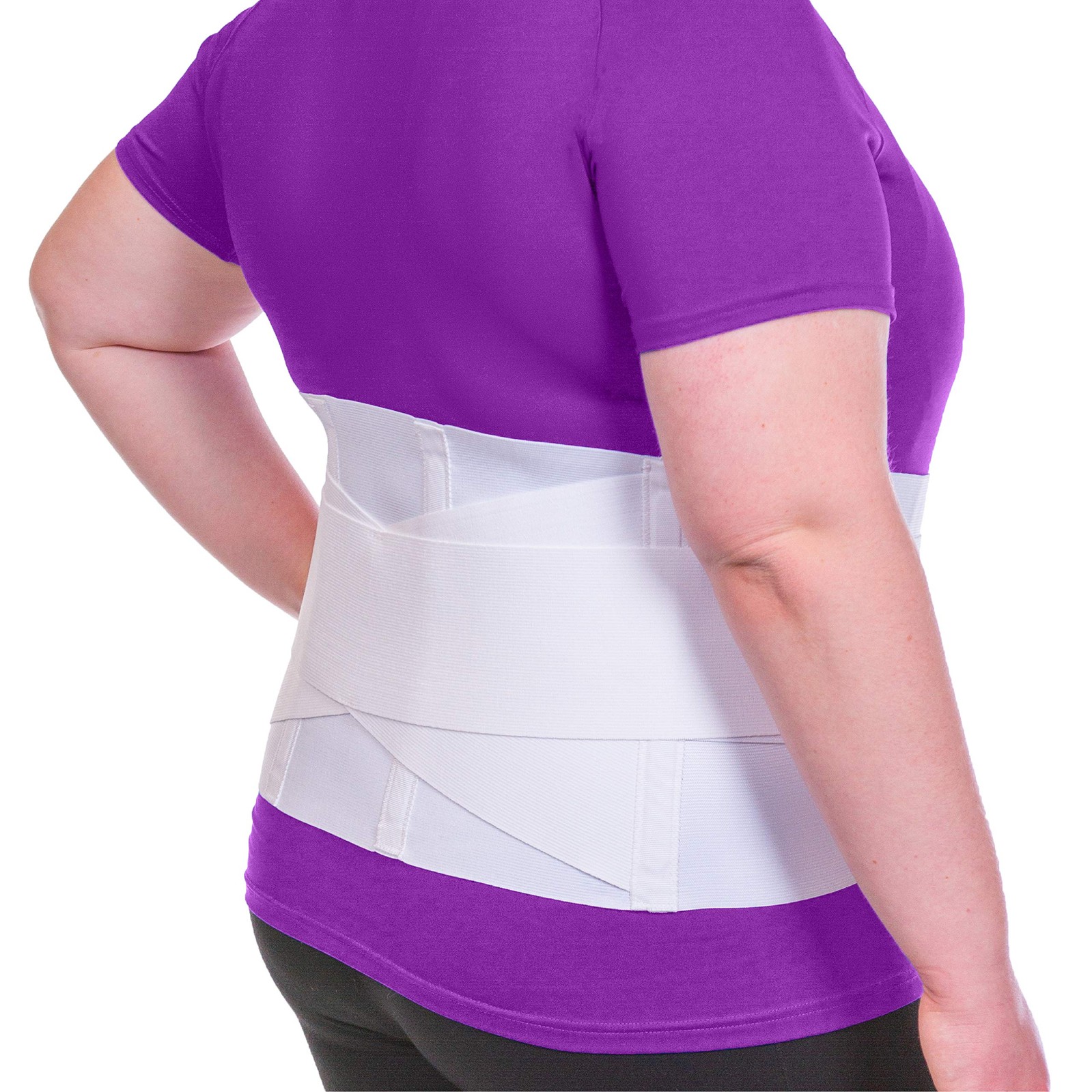 BraceAbility Plus Size Women’s Back Brace for 2X-Large (Pack of 1), White
