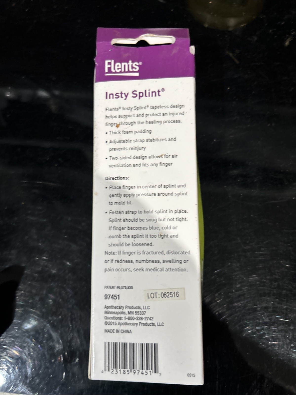 Flents Insty splint Medium and large Protects fingers