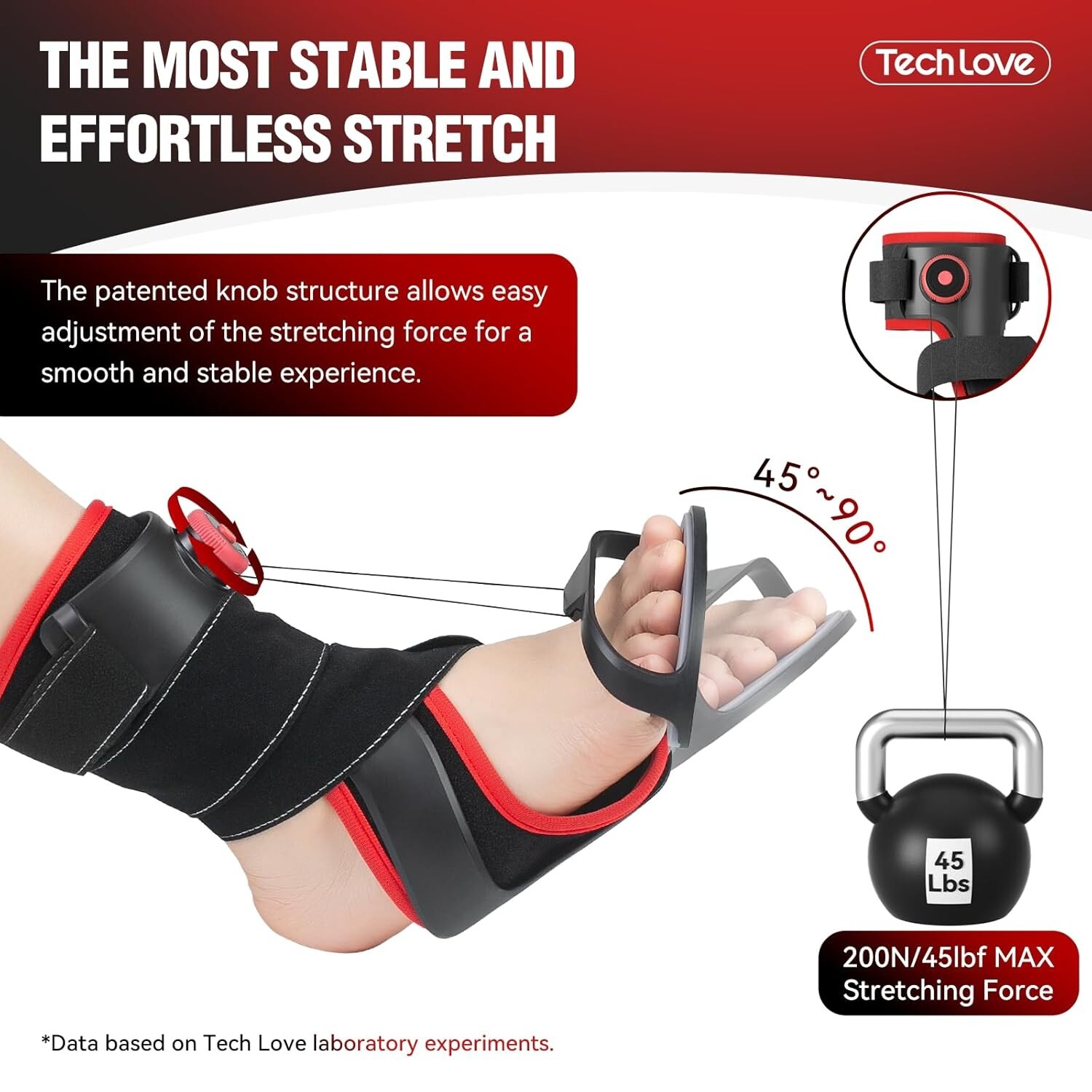 Tech Love Night Splint ZY1 – Adjustable Knob – Left Foot Correction Support -NIP
