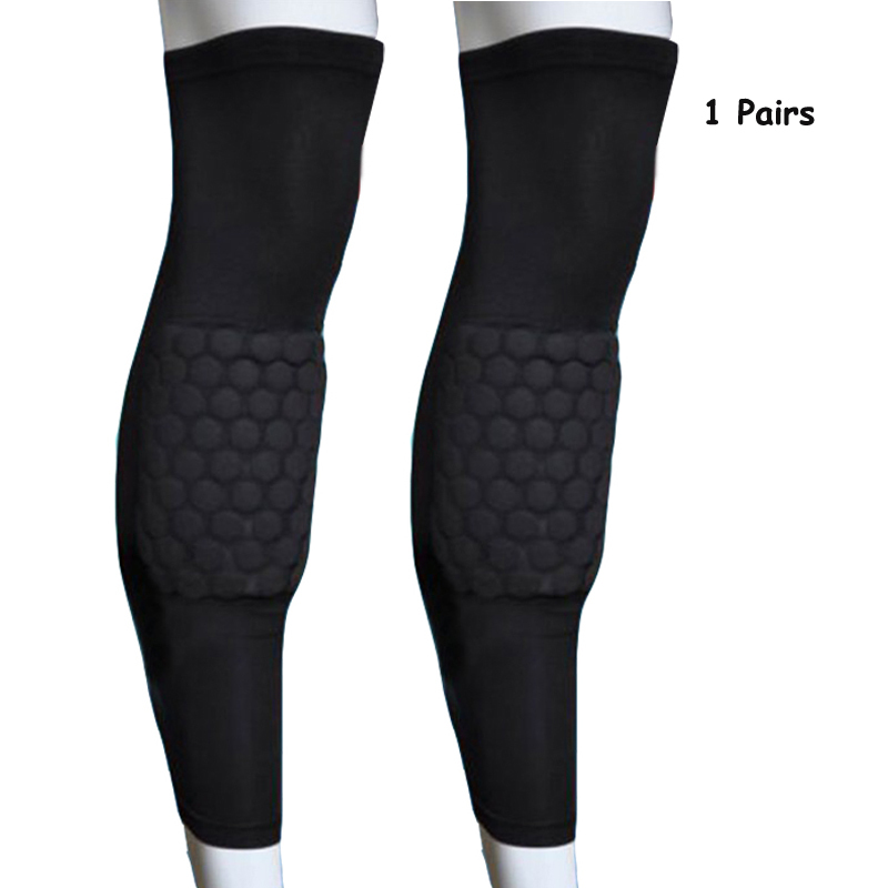 1pair Sport Basketball Honeycomb Crashproof Knee Pad Legs Sleeves Braces Protect